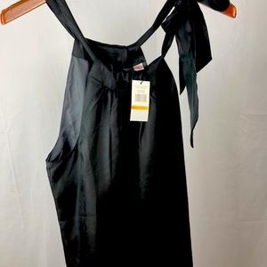 100% silk sleeveless Black Dress